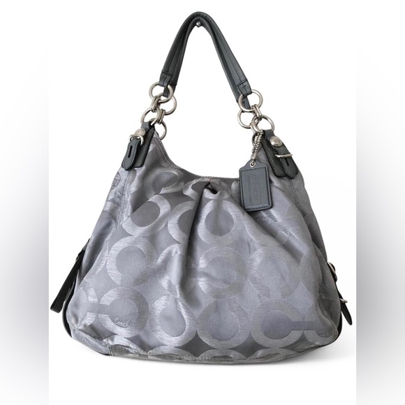 Coach Hobo Style Shoulder Bag F1073 Large Purse Gray. - Picture 2 of 15